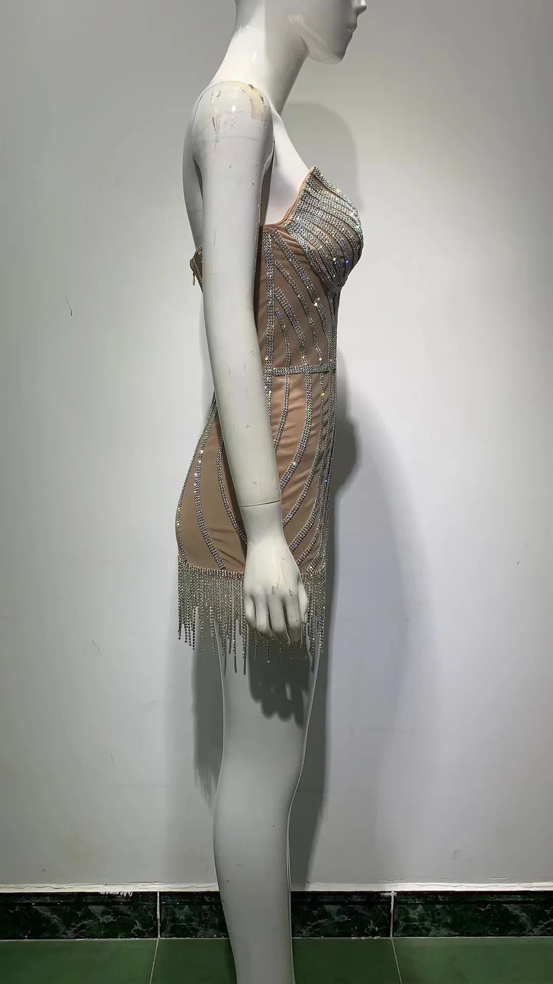 Женское платье со стразами и сапфирами Соблазнительный комплект из бюстгальтера трусиков с цепочкой