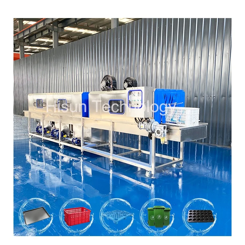Commercial turnover box washing machine cheese crate washer Black soldier fly larvae plastic feeding bin washing machine