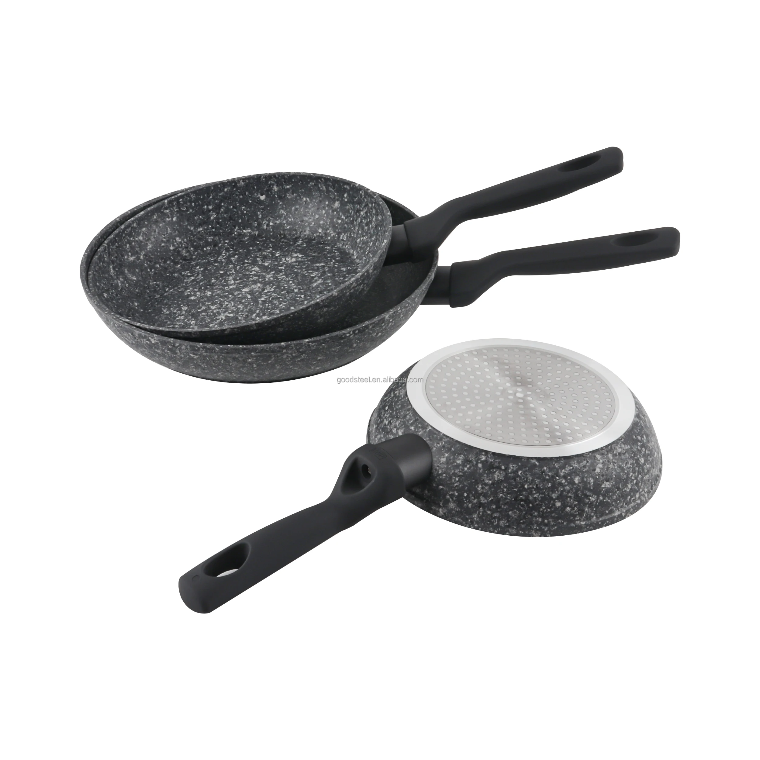 Granite Forged Aluminum 20cm Fry Pan Durable Granite Non Stick Coating Induction Bottom Pans Set 20cm 24cm 28cm