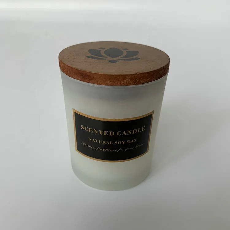 Factory High Quality Printed Glass with Lid Luxury Decorative Aromatherapy Home Fragrance Soy Wax Holder Custom Scented Candles