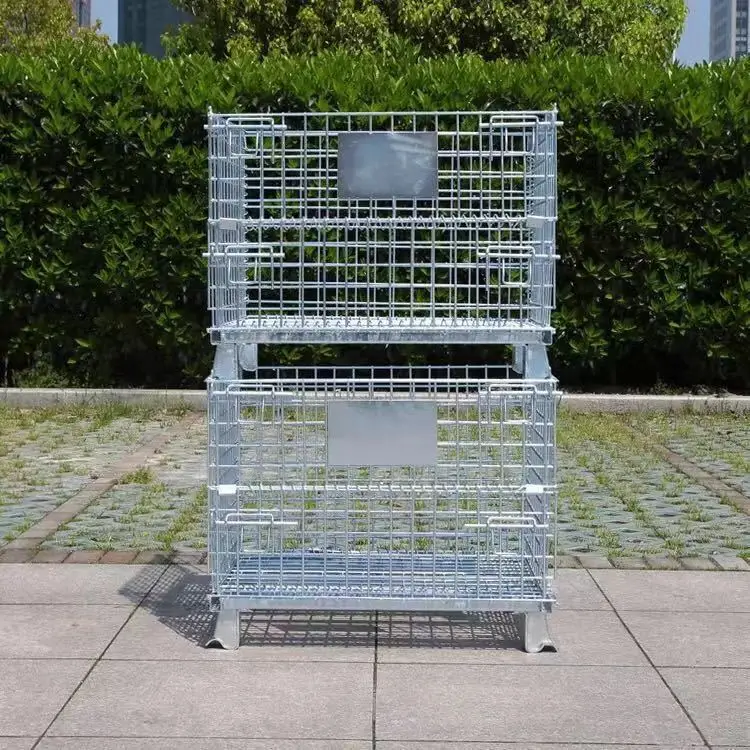 Factory sell  Different  size  galvanized  heavy duty Collapsible Wire Container Storage Wire Cage for Turnover of goods