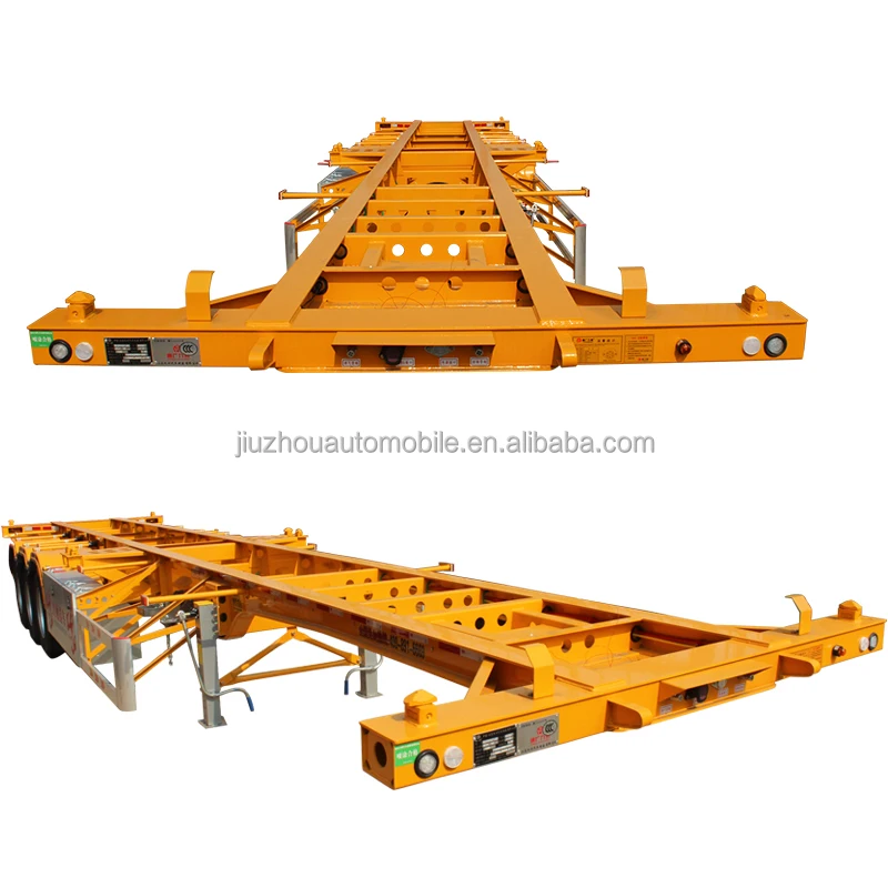 JOZOTG  3 axis Transport 20 foot 40 ft container chassis skeleton trailer Container transport semi trailer