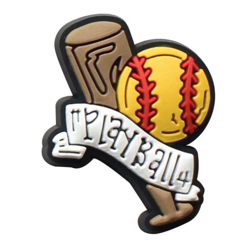 Custom Sports team Soft PVC accessories Shoes charms Sandals decorations SOCCER accessories charms