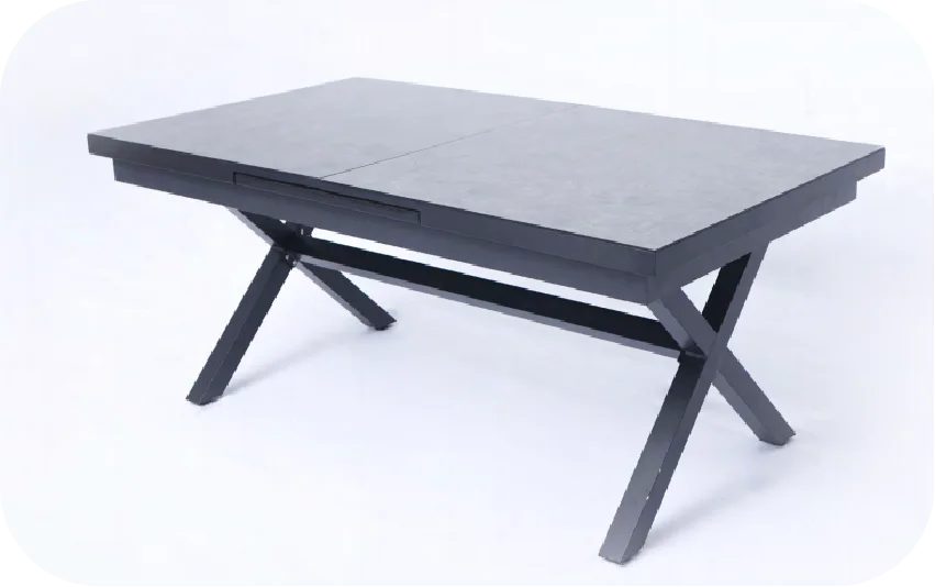 YOHO outdoor furniture Luxury Garden Patio rattan Dining set adjustable leisure chair High end stretchable table dining set