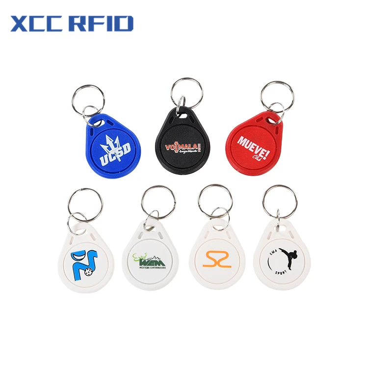 Blue Hotel T5577 Keyfob RFID Rewritable Key Fob Card Token Ring Proximity Clone ABS Keychain