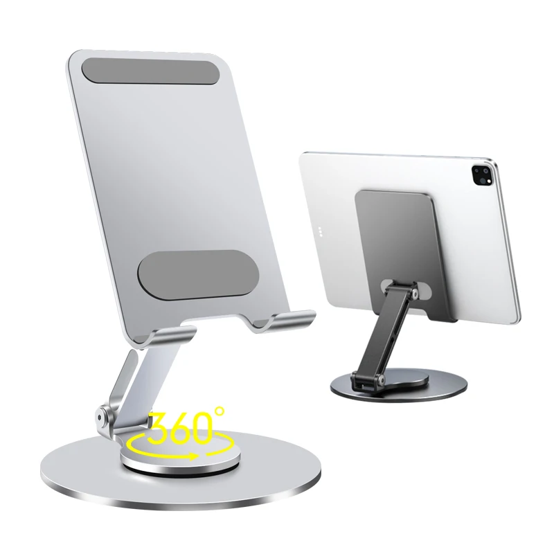 2023 Newest Anti Shake Foldable Desktop Aluminum Cell Phone Tablet Stand 360 Rotating Mobile Phone Holder