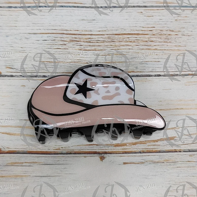 Girl Cowboy Acrylic Hat Boot Hair Clip