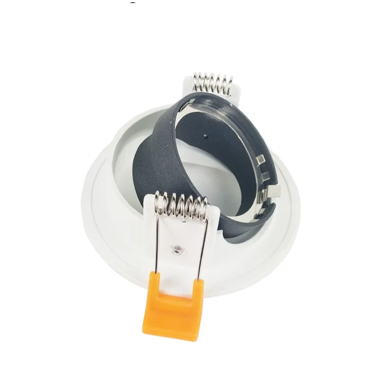 Anti Glare Directional Recessed Black Spotlight Fitting and Frame for MR16 GU10 Lamp