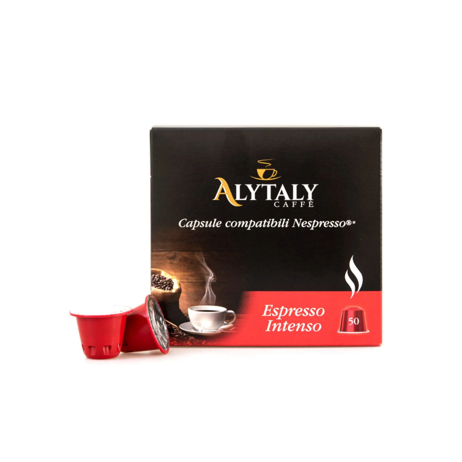 High Quality Made in Italy Coffee Capsules Compatible for Nespresso Machines - Intense Flavour - Espresso for Cappuccino