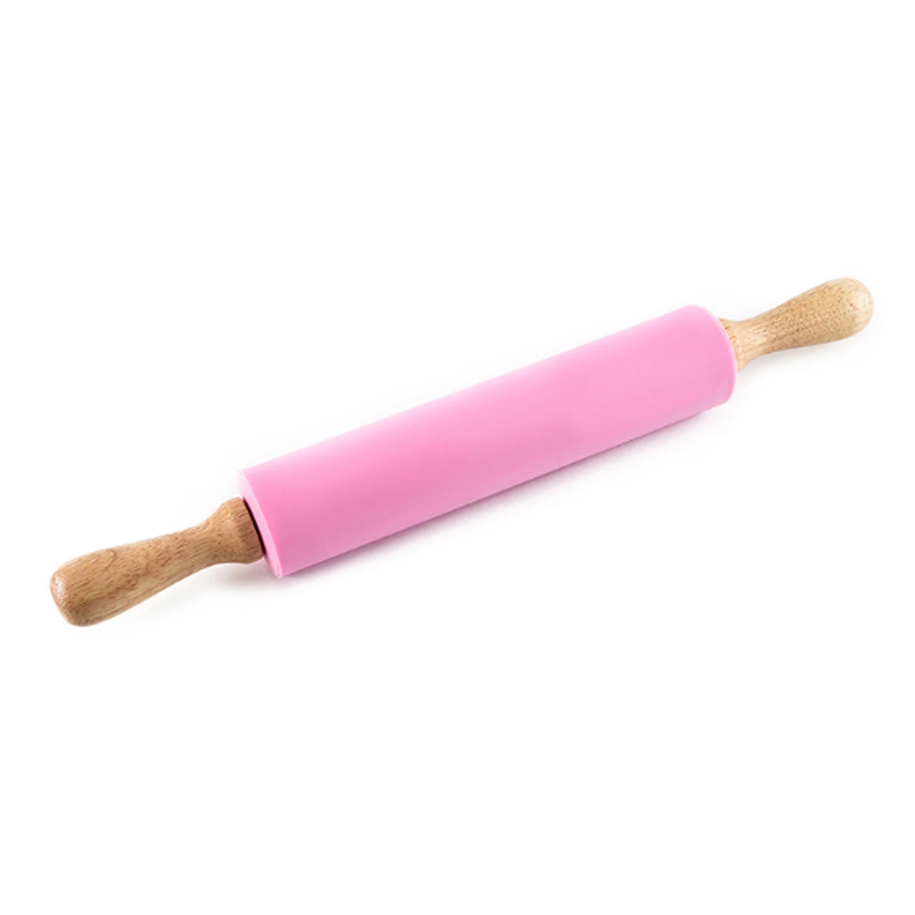 Non-stick Home Kitchen Silicone Rolling Pin With Wooden Handle