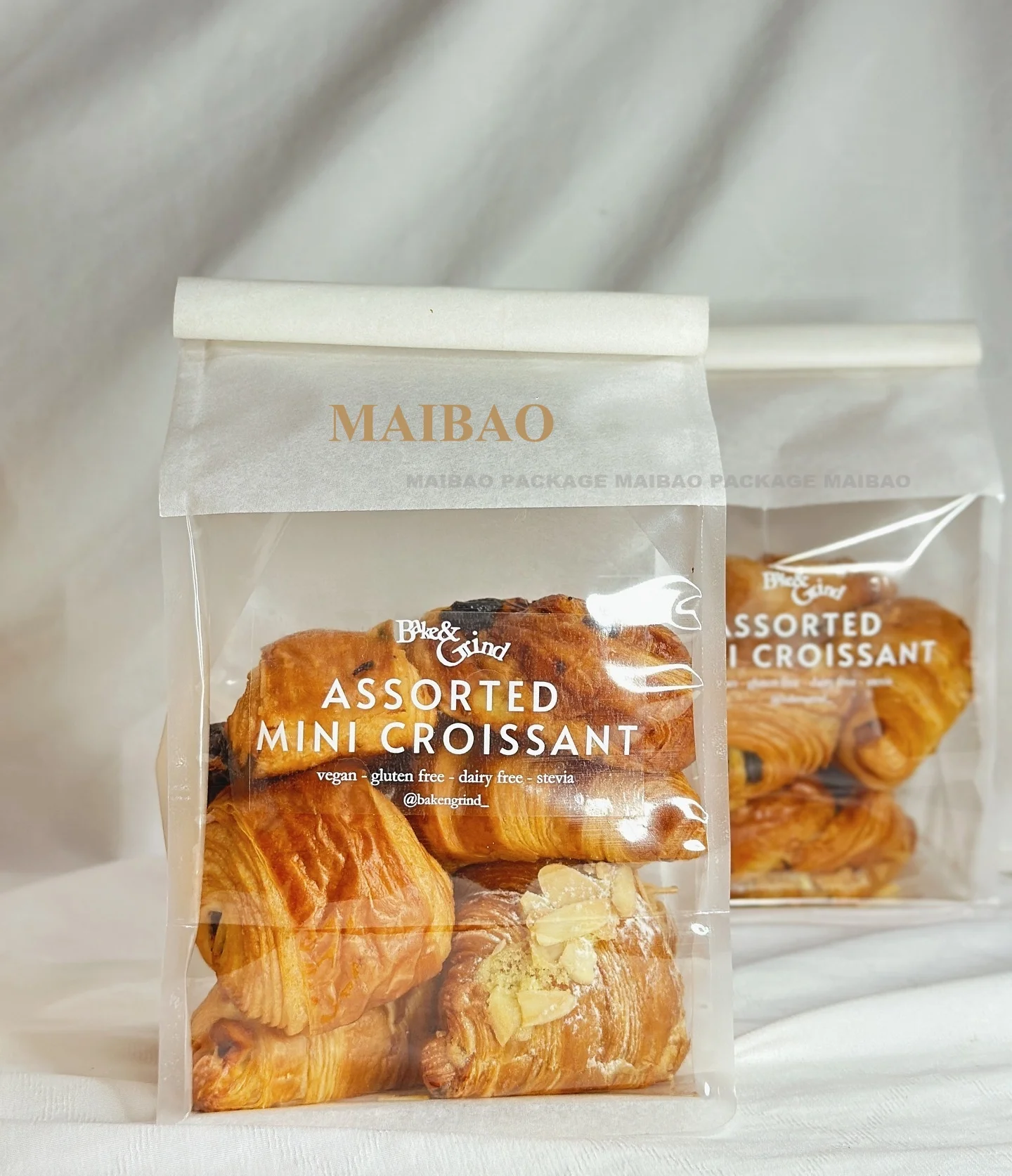 Custom Design Logo Printed White Sandwich Baguette Loaf Cookie Packing Bakery Food Bread Packaging Kraft Paper Bag With Window