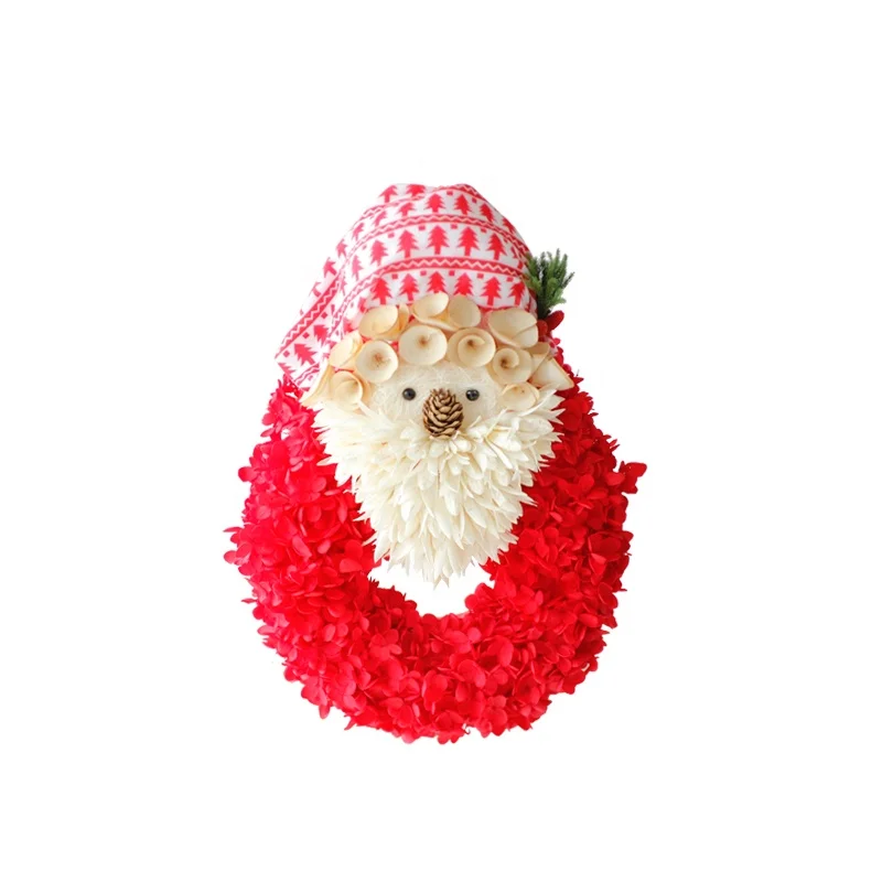 
Венок Санта Клауса, фигурка украшения для рождественской комнаты, традиционные праздничные украшения и декоративные цветы 