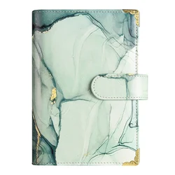 A5 A6 Metal Corns Loose Leaf Notebooks Ring Pu A6 Leather Six Ring Binder With Card Holder