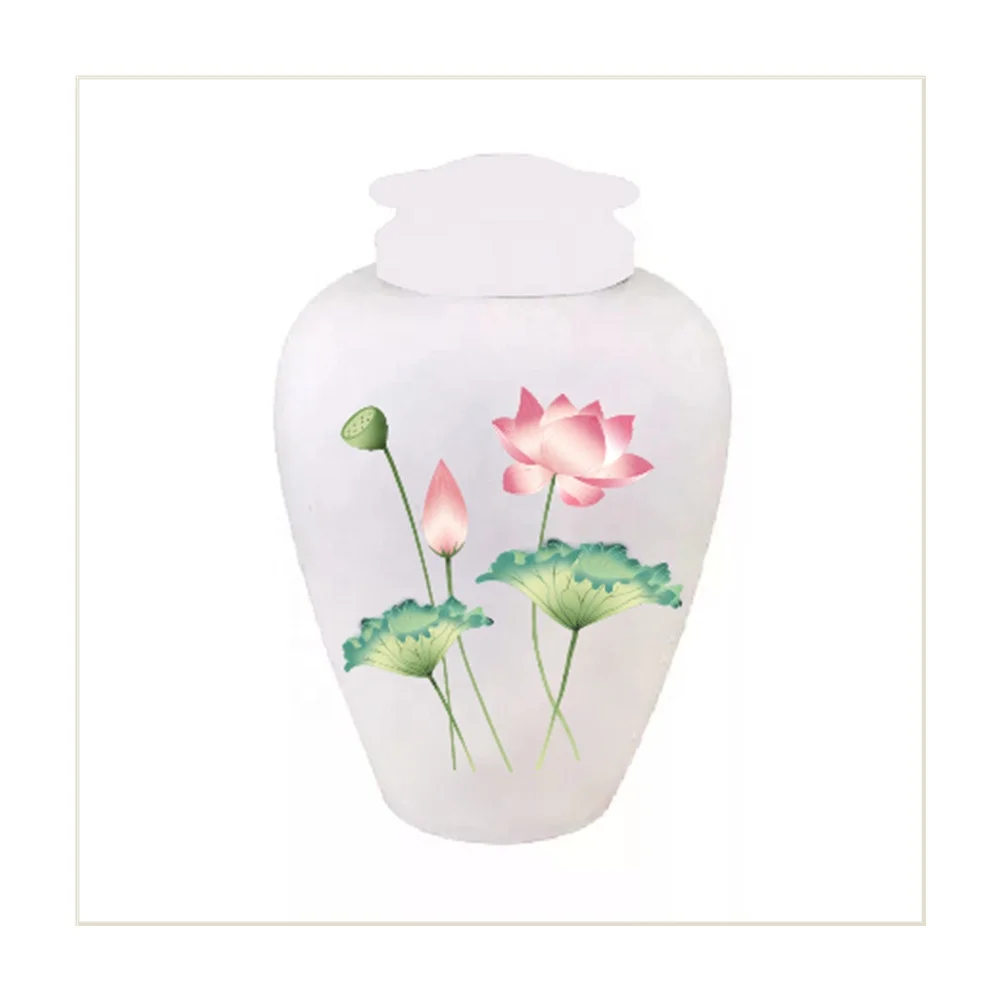European Style Traditional Ceramics Ash Urns for Adult and Pet Elegant Design for Memorializing Loved Ones