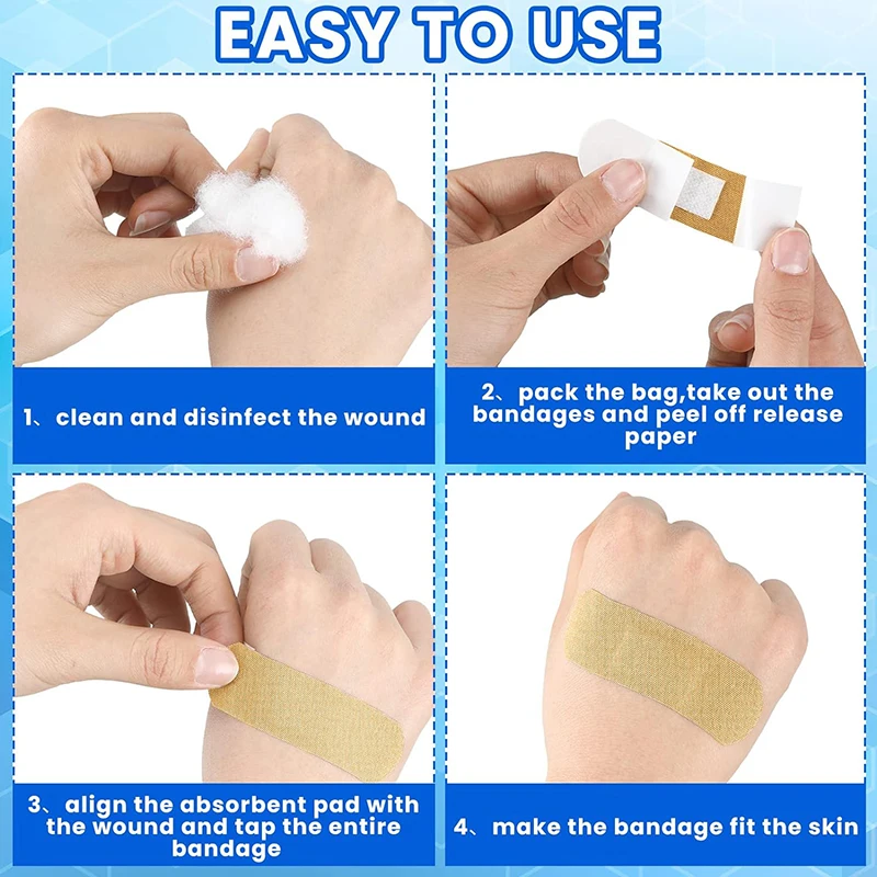 Hypoallergenic Spot Waterproof Band Aid Sterile Strips Wound Kids Medical Fabric Adhesive Plasters