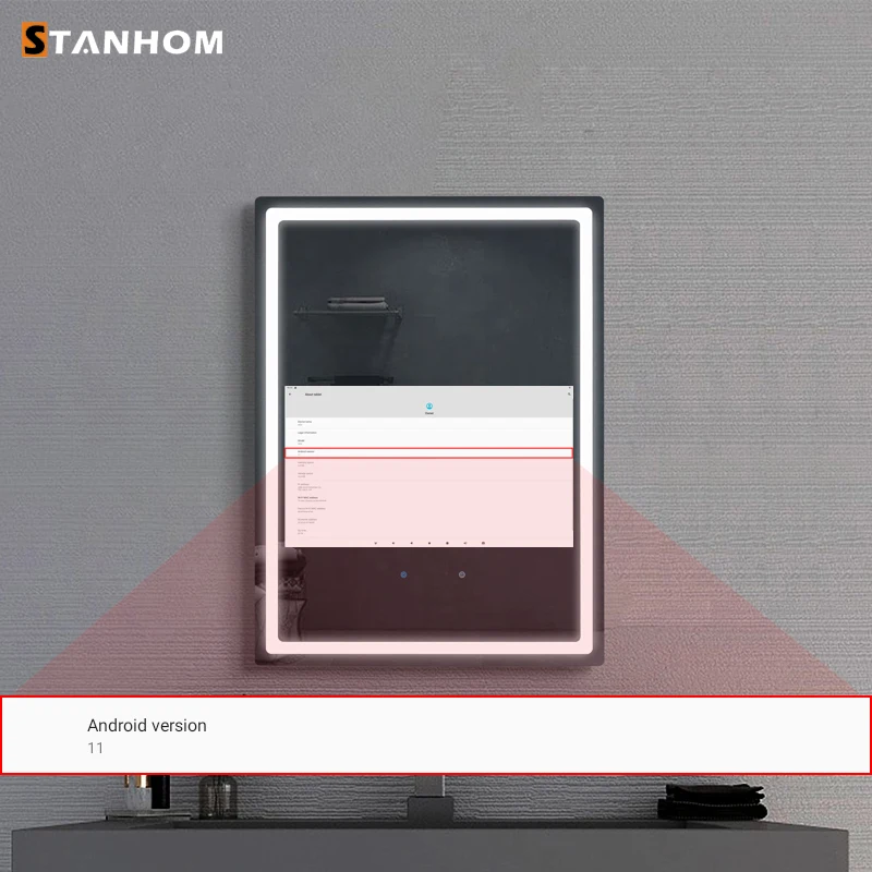 STANHOM отель Вилла ванная комната светодиодный Android сенсорный экран Смарт-зеркала с телевизором