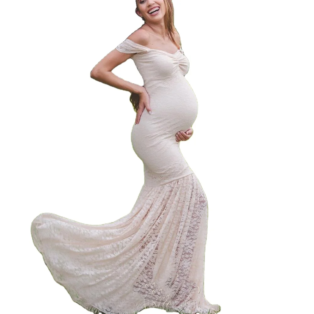 2020 модное популярное кружевное свадебное платье для беременных женщин элегантное платье для фотосъемки макси для беременных