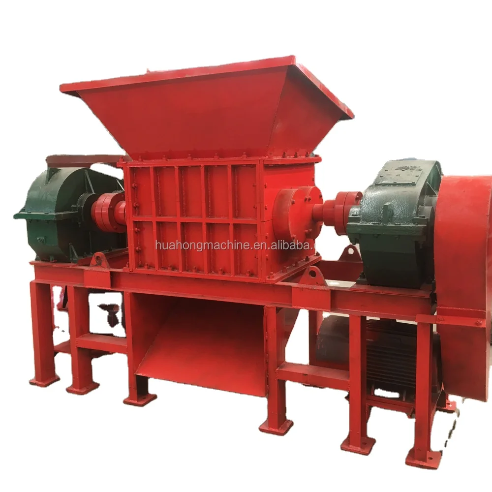 Steel drum biaxial shredder Steel tire domestic waste plastic crusher scrap cloth metal crusher
