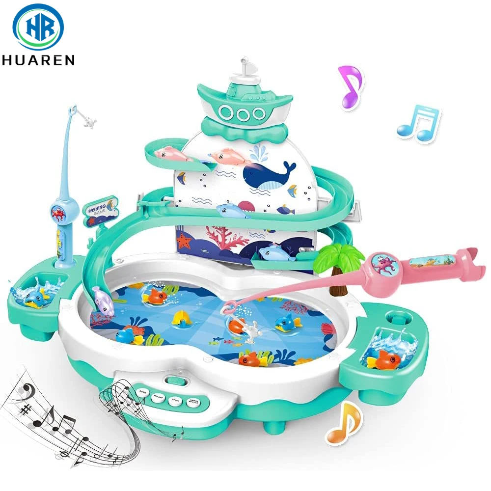 Game Board New 2022 Battery Operated Electric Pre School Game Fish Magnetic Slider Toy Fishing Magnet Kit