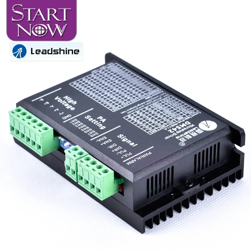  Leadshine 2 фазы цифровой шагового драйвер DM542 Nema 23 аналоговые 20-50VDC Max 4.2A для станка с ЧПУ CO2 автомат