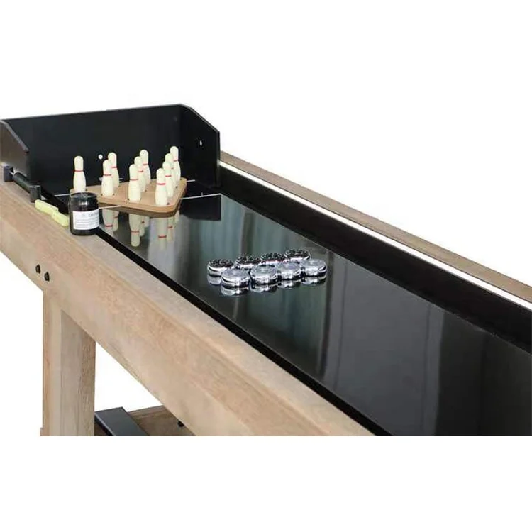 High Quality 9FT LED Light Shuffleboard Table Suitable For Bars & Shuffle Board Game With Bowling Set