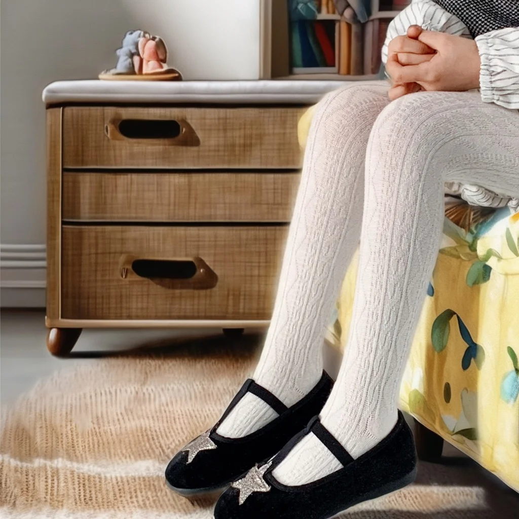 New Arrival Baby Girl Tights Solid Color Ribbed Kids Leggings Breathable Cotton Girl Pantyhose Terry Baby Stocking