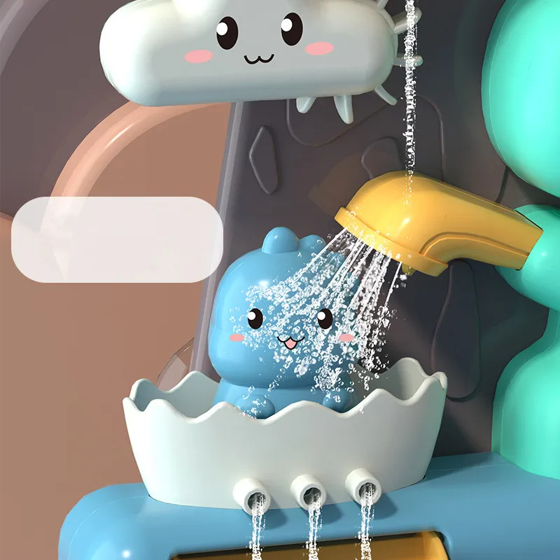 2022 Hot Sale Bathroom Bathtub Rotate Spray Shower Playing Infant Baby Bath Sprinkler Toys Dinosaur Water Shower Bath Toys
