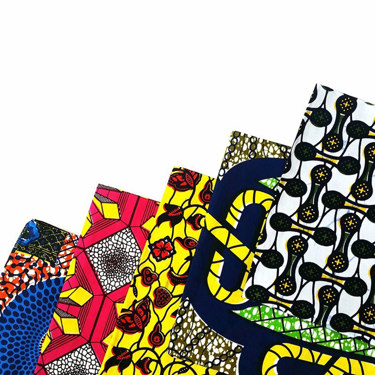 Kuotian New Style 100% Cotton 6 Yards Wax Fabric Printed Fabric African Fabrics Real Wax Cotton