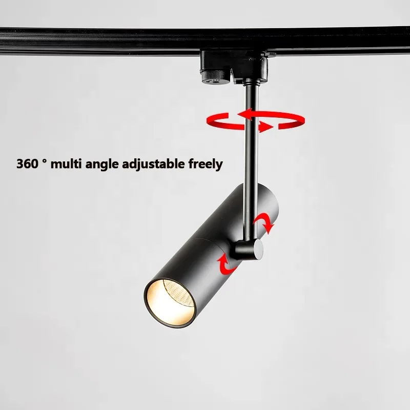 LED magnetic rotating track light 8w 16w 90 beam angle 360 degree rotating cylindrical adjustable light