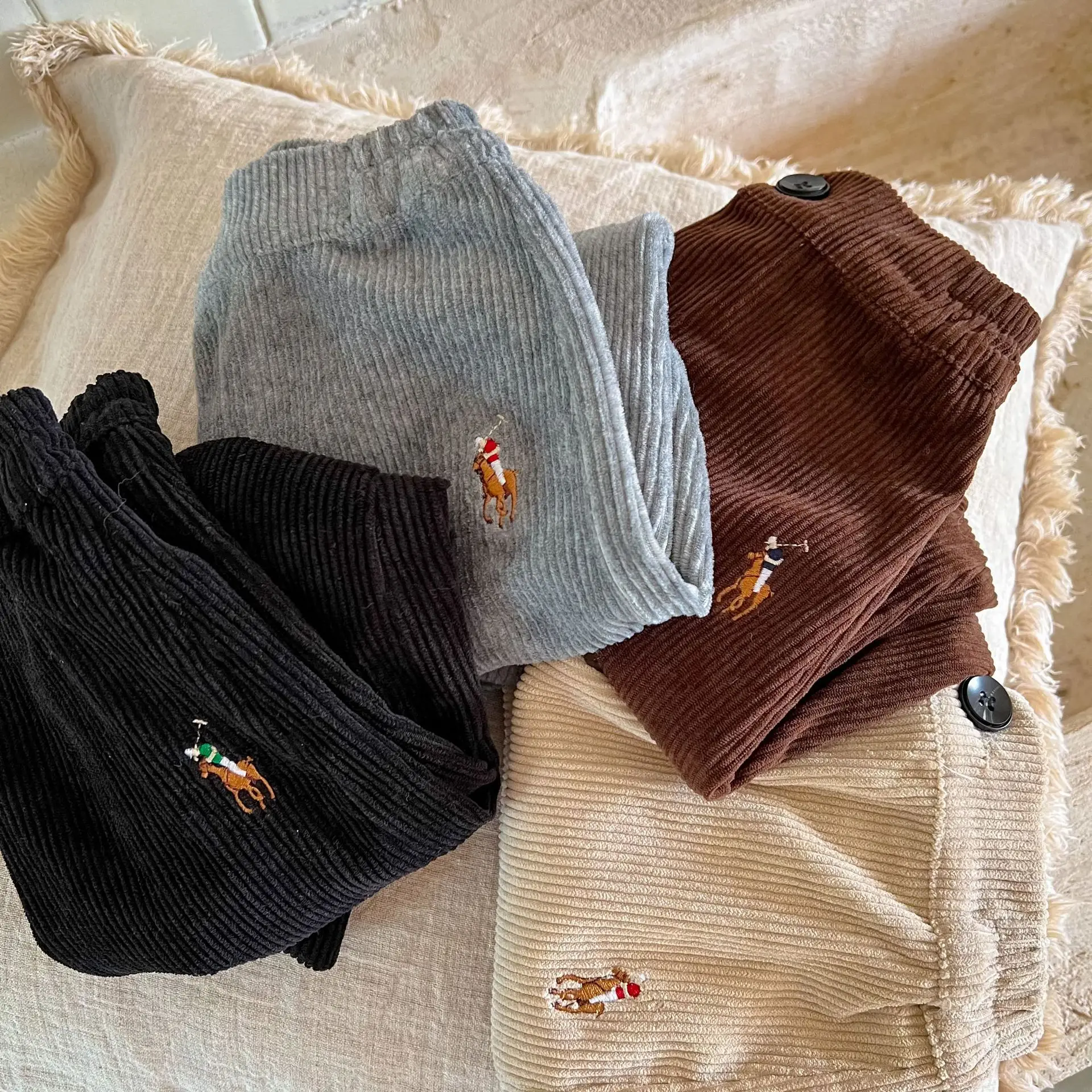 Winter Autumn Clothes Girls Trousers for baby boys harem pants toddlers thick warm fleece good Children Pants corduroy Kids