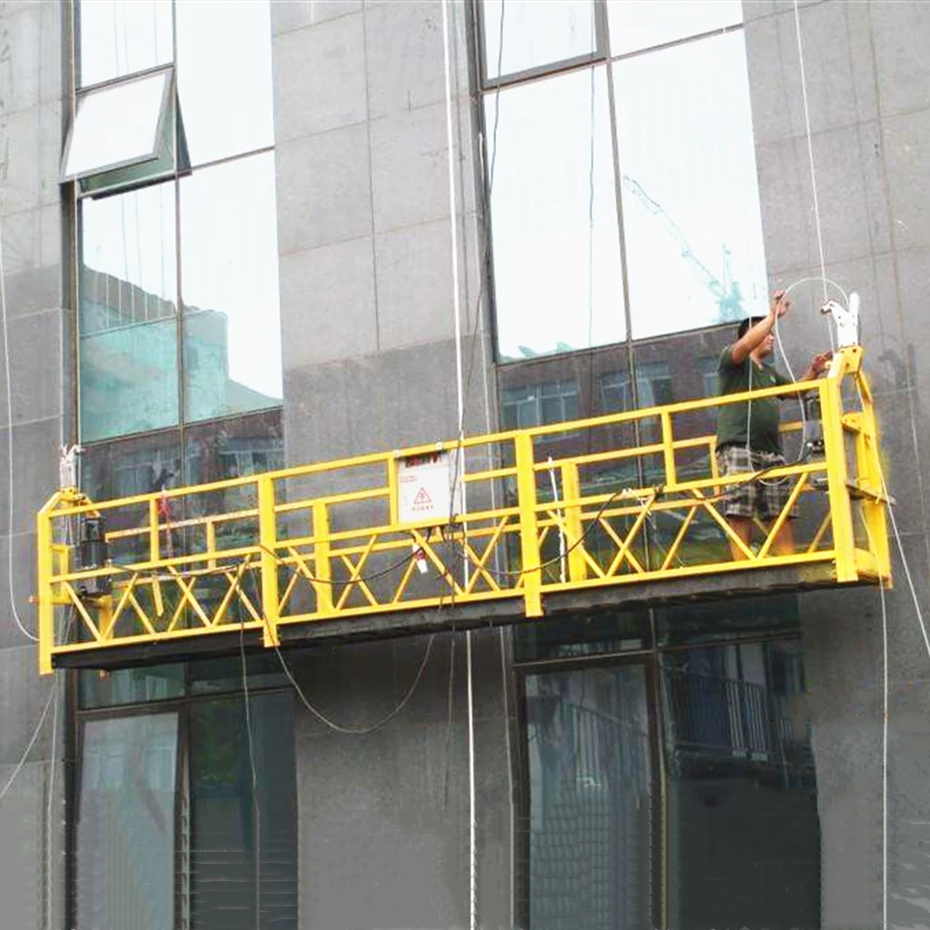 Roof hanging swing stage wall exterior painting suspension scaffolding lift window clean cradle building gondolas
