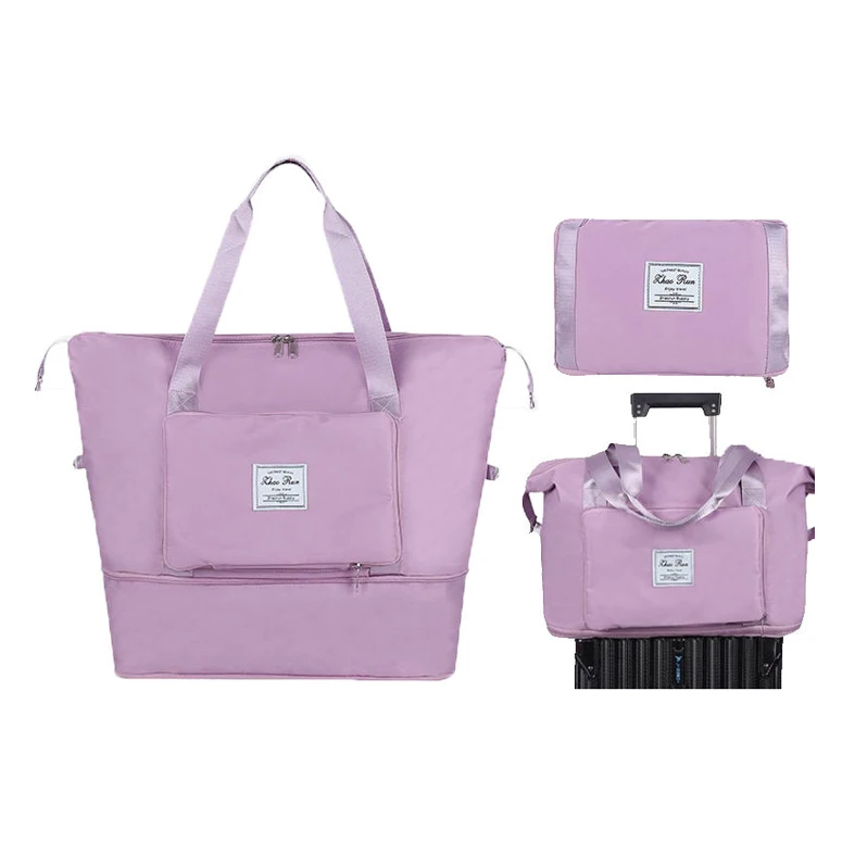 Top Seller Foldable Expandable Dry Wet Waterproof Duffel Bag Holdall Yoga Weekend Shoulder Gym Luggage Travel Tote Women