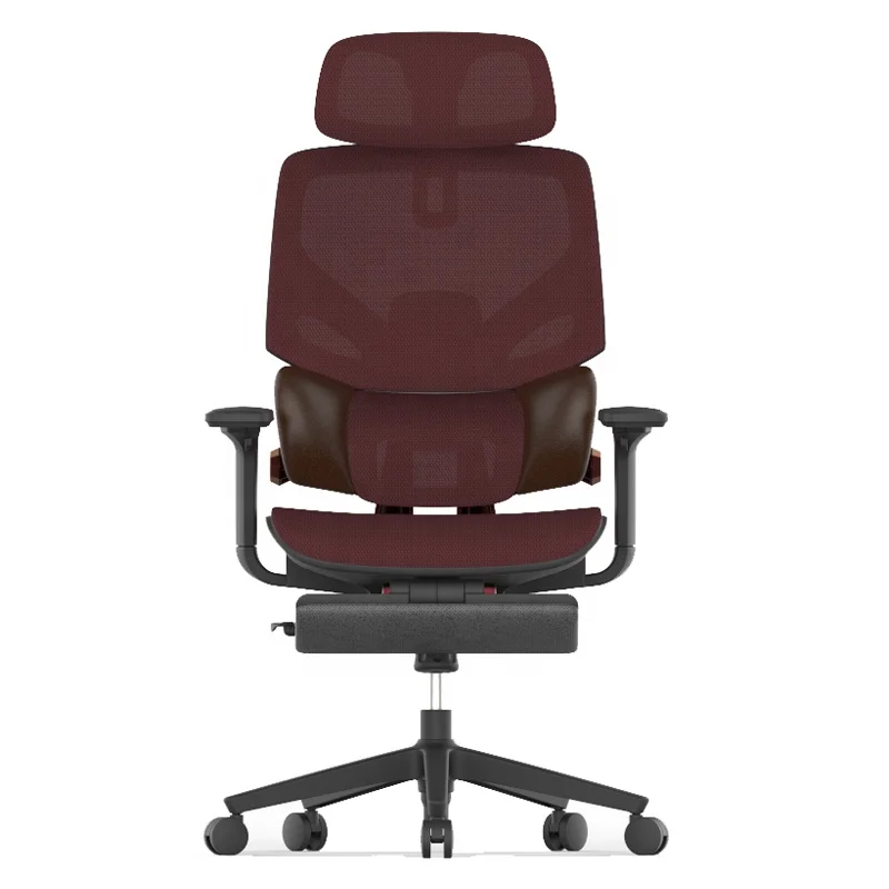 Luxury ergonomic high back task chair   office mesh chair with footrest