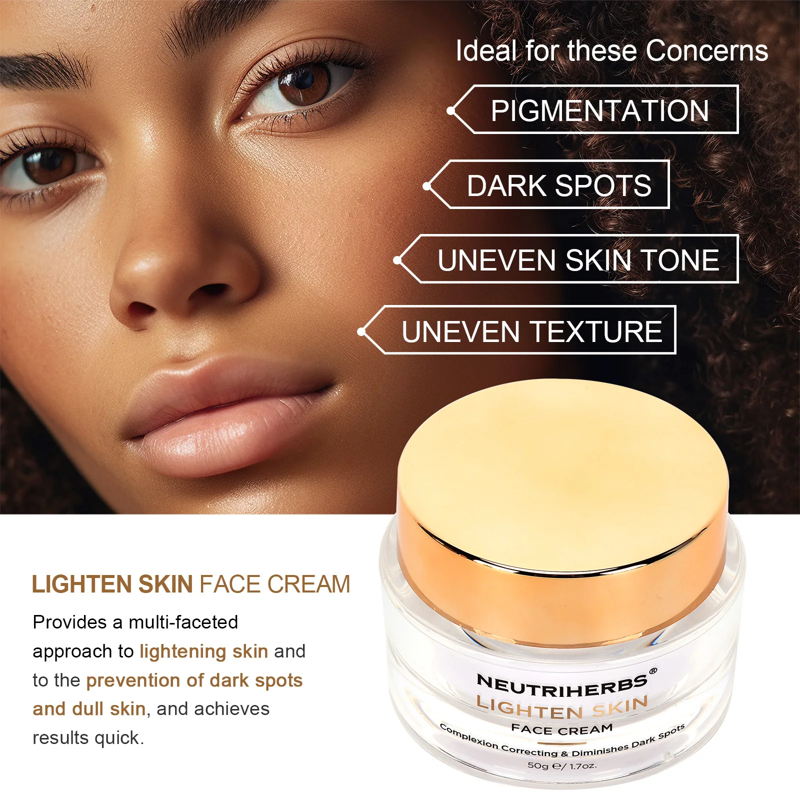 Neutriherbs Private label wholesale facial lightening full skin whitening symwhite 377 face cream for black skin