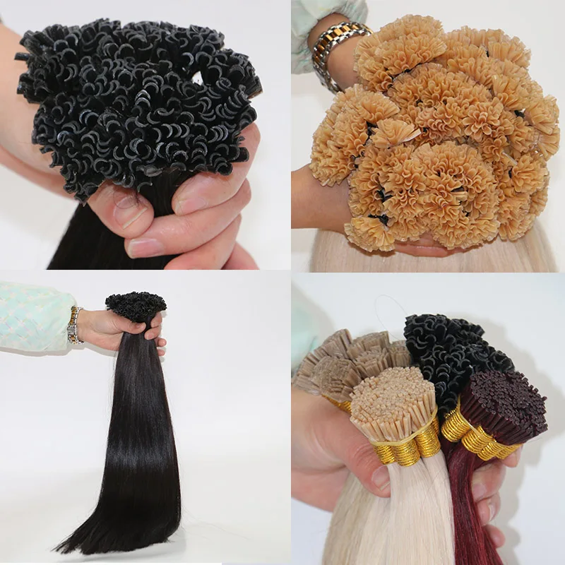 Wholesale factory price natural russian u tip hair extensions fusion u tip 80% drawn hair with women
