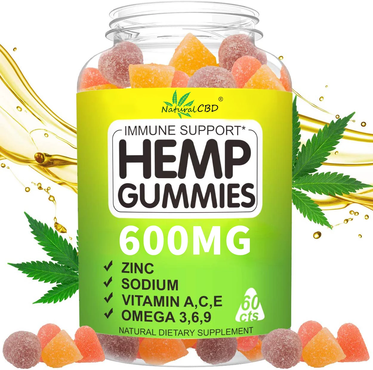  Органическая клейкая лента cbd Собственная Марка жевательных резинок для облегчения воспаления сна расслабления