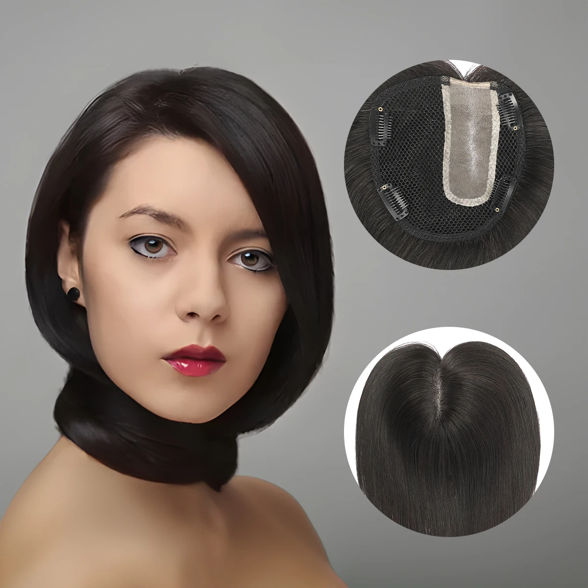 BLT raw virgin indian hair topper lace base human hair wigs naturally fluffy hair system topper for women