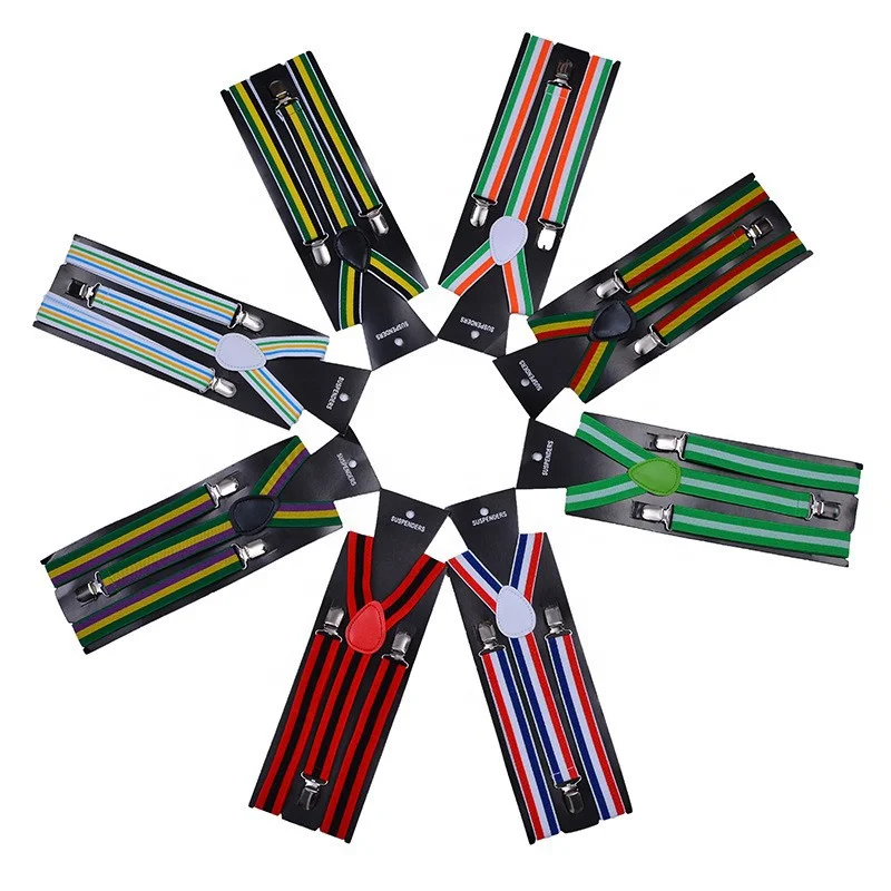 Fashion  Adult Print Country Flag  Suspenders Polyester Y-Back Braces Adjustable Elastic Belt For Women and Men