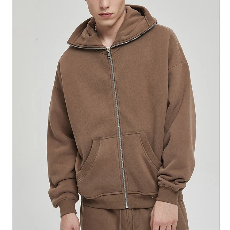 Custom Man Full Zip Up Hoodies High Quality Blank Cotton Low MOQ Embroidery Hoodies for Men/