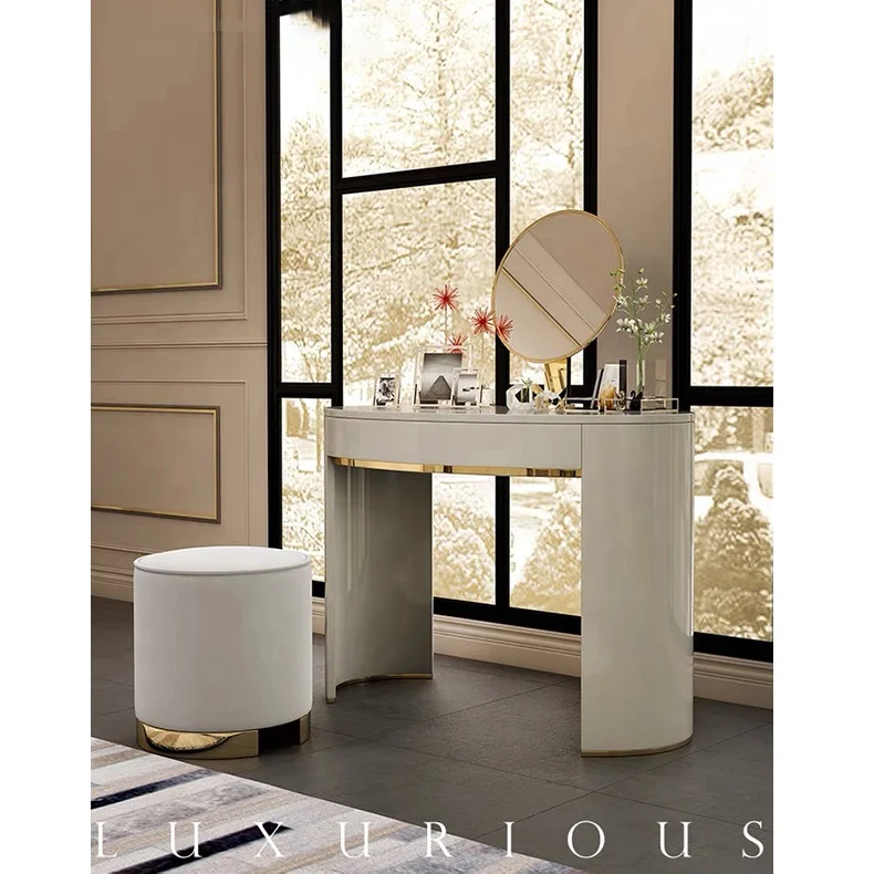 Italian Light Luxury Modern Dressing Table Bedroom Simple Dressing Mirror Dressing Storage Table
