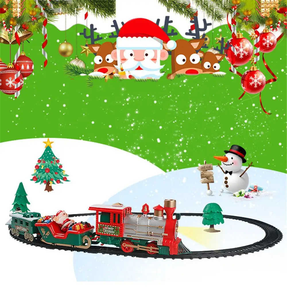 22 шт. Рождество классический поезд, комплект для маленького мальчика, спортивные игрушечного электрического легкая музыка рождество электронный игрушечный поезд