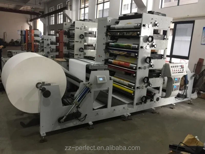 Full color flexo printing disposable logo coffee paper cup fan blank roll label printer machine