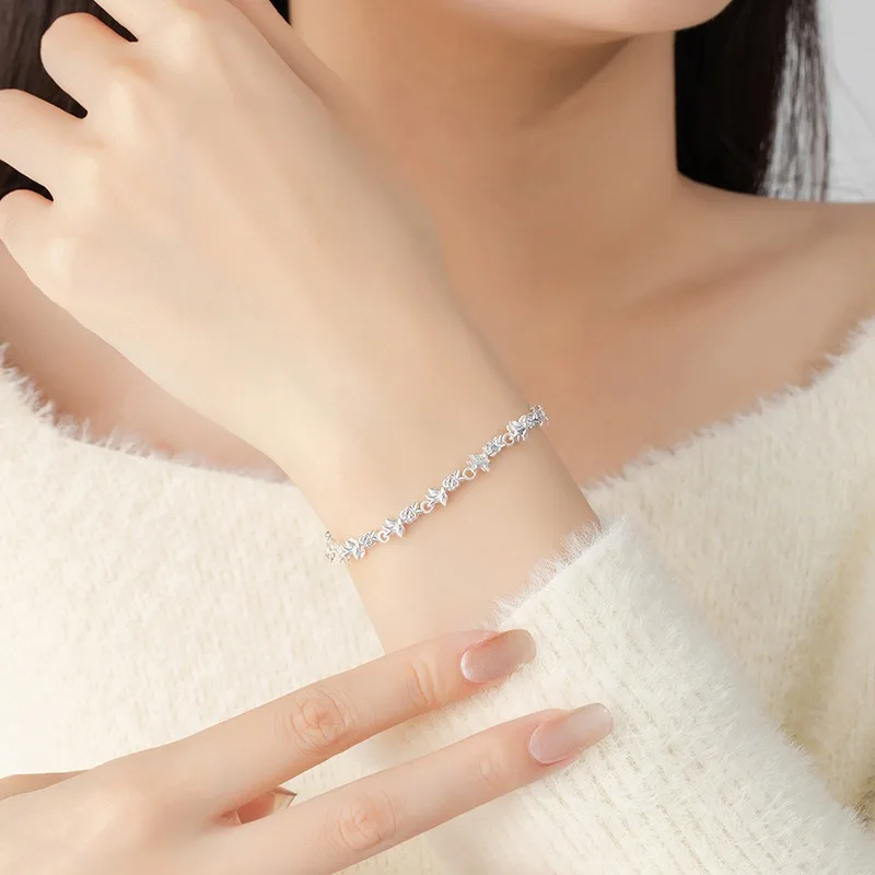 Bracelet with silver swallows, Silver swallow bracelet, Gift for her