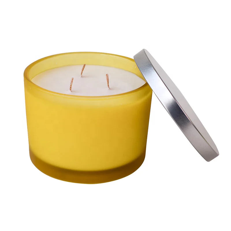 Hot Selling Lemon Rose Lavender Scented Candles 3 Wick Candle