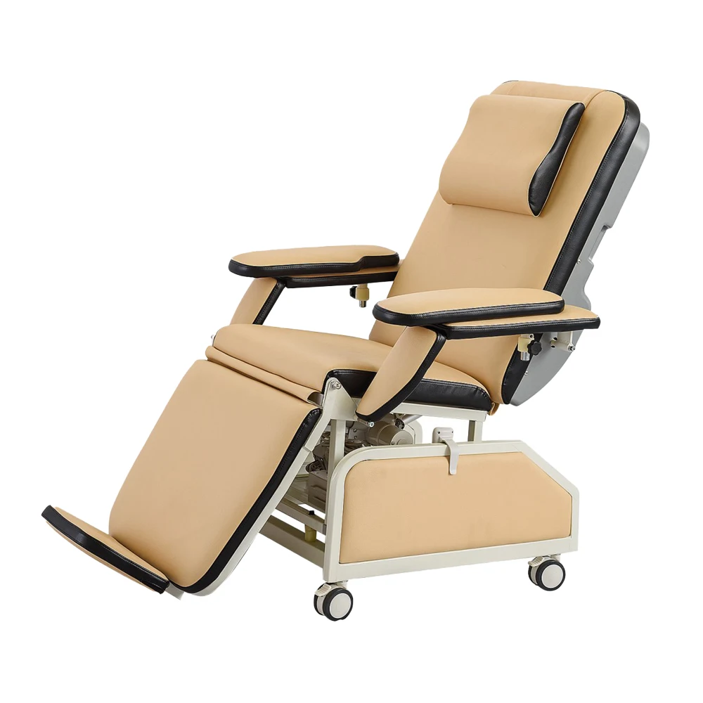 YFY-D04 Hospital Leather Electric Blood Draw Chair with Arms For Patient