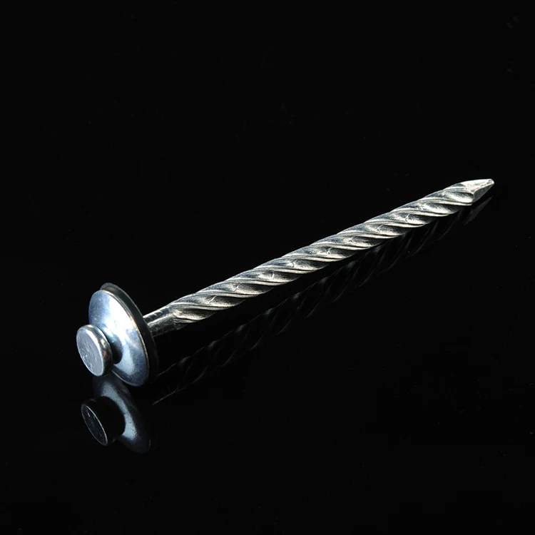 Umbrella head roofing nail sharp diamond point with rubber washer