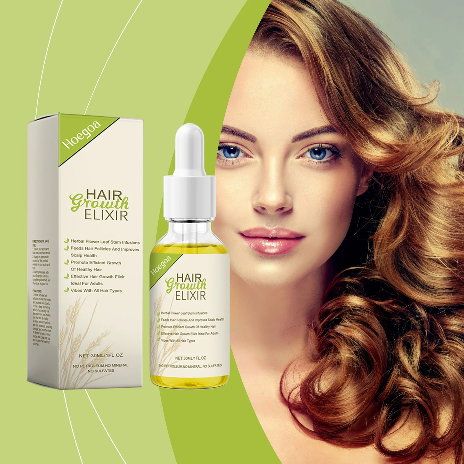 Herbal Hair Care Essential Oil Nourishing Scalp Hydrating Smooth and Strengthening Hair Fragrant Hair Care Essence