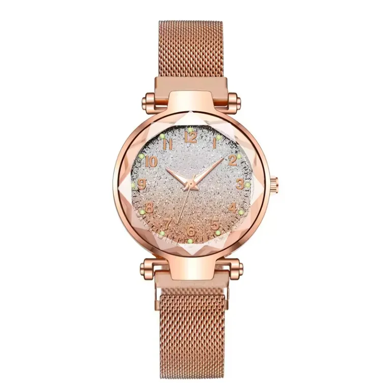 Factory Price Fashion Luxury Women Silver Powder Face Watch Ladies Bracelet Gift Set