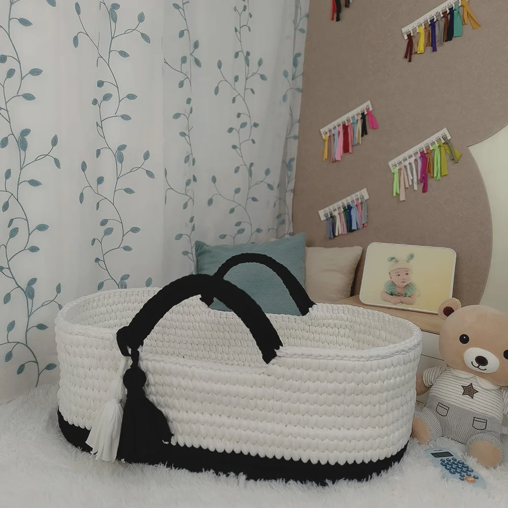 OEM/ODM Wholesale Hand Woven 100% Cotton Rope Baby Diaper Changing Basket Baby Changing Cotton Baby Basket Gift Basket