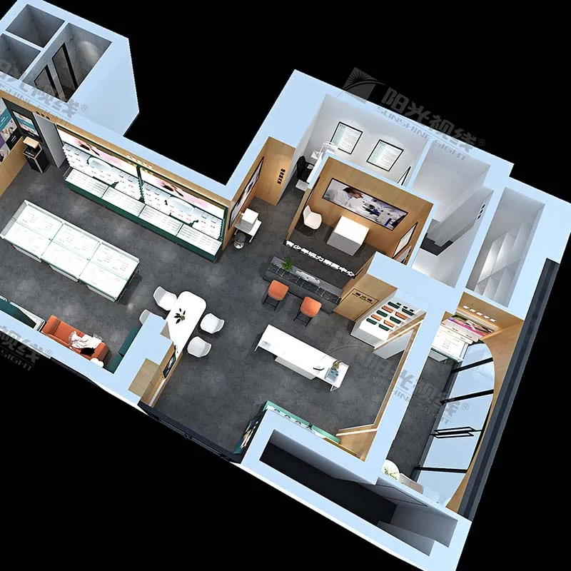 Wholesale Modern Optical Shop Interior Design Eyewear Display Cabinets Jewelry Showcase optical display cabinets